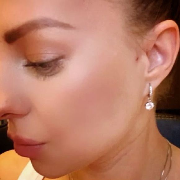 925 Silver Zircon Diamond Earrings - Picture 9 of 16